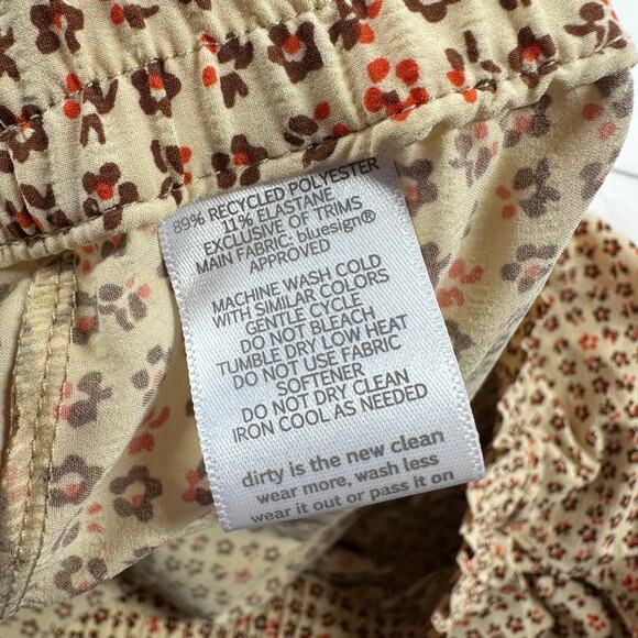 Toad&Co Shorts Womens Large Tan Sunkissed Barley Ditsy Floral Pull On Active - Picture 5 of 15